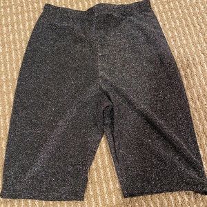 Black shimmer bike shorts